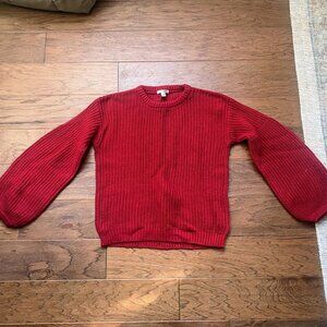 Amuse Society Red Balloon Sleeve Sweater